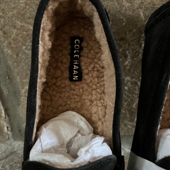 Cole Haan Evelyn driver black shearling 7 - Picture 4 of 5